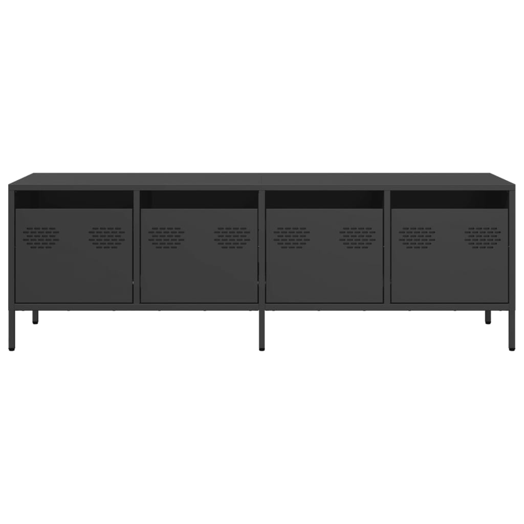 TV-Schrank Schwarz 135x39x43,5 cm Kaltgewalzter Stahl