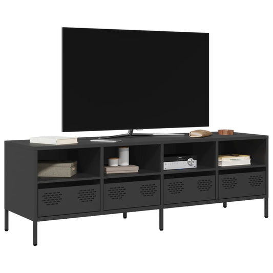 TV-Schrank Schwarz 135x39x43,5 cm Kaltgewalzter Stahl