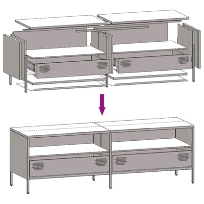 TV-Schrank Olivgrün 135x39x43,5 cm Kaltgewalzter Stahl