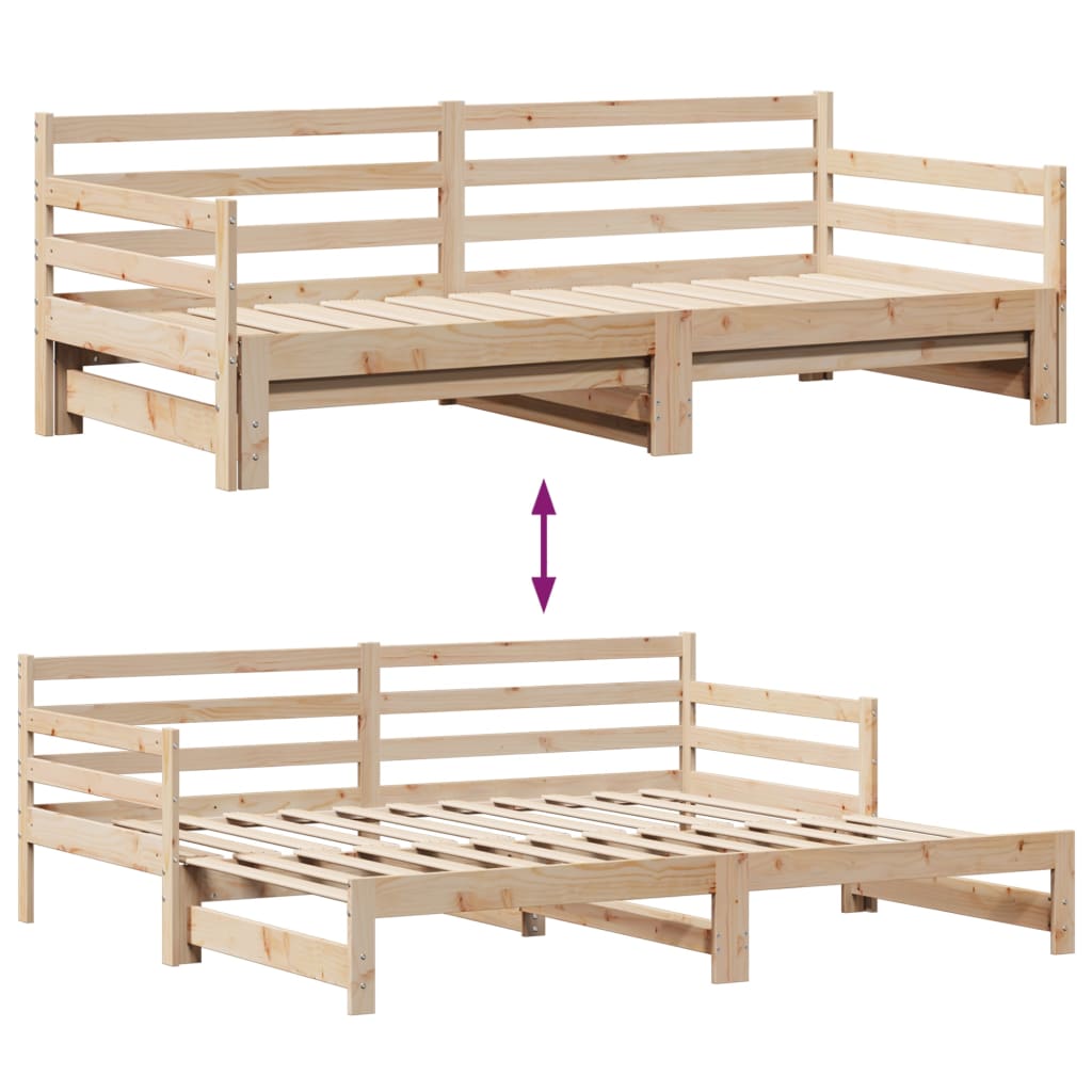 Tagesbett Ausziehbar mit Schubladen ohne Matratze 90x200 cm