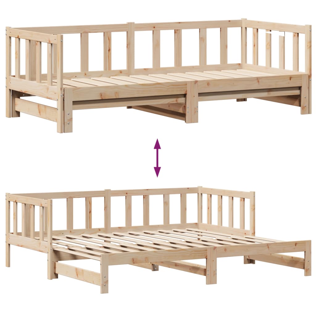 Tagesbett Ausziehbar mit Schubladen ohne Matratze 90x190 cm