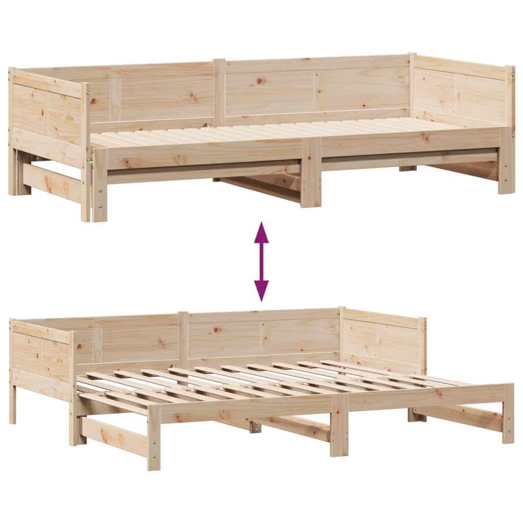 Tagesbett Ausziehbar mit Schubladen ohne Matratze 90x200 cm