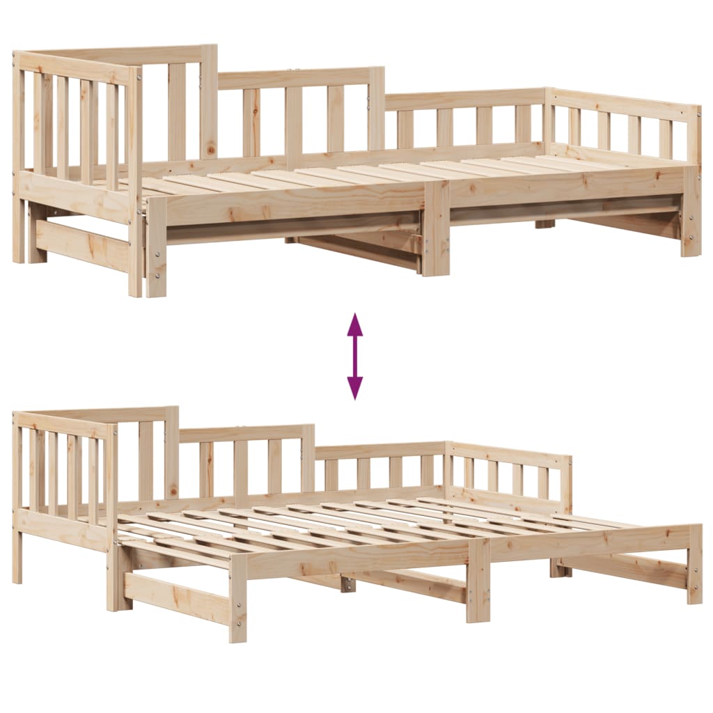 Tagesbett Ausziehbar mit Schubladen ohne Matratze 90x200 cm