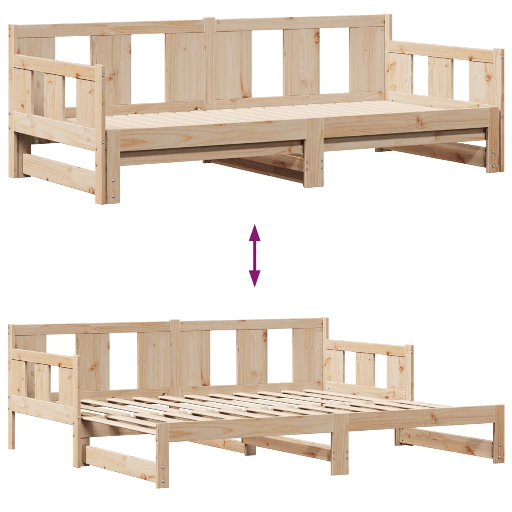 Tagesbett Ausziehbar mit Schubladen ohne Matratze 90x200 cm