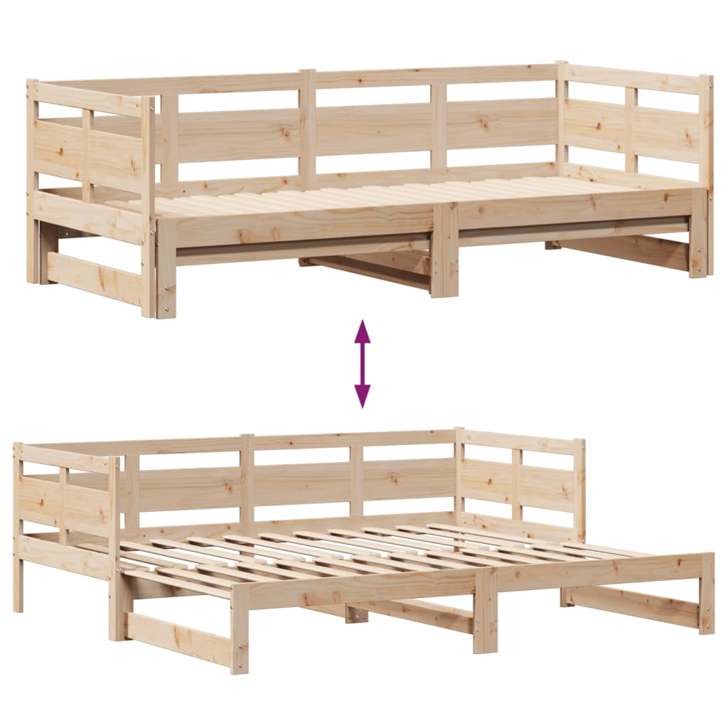 Tagesbett Ausziehbar mit Schubladen ohne Matratze 90x200 cm