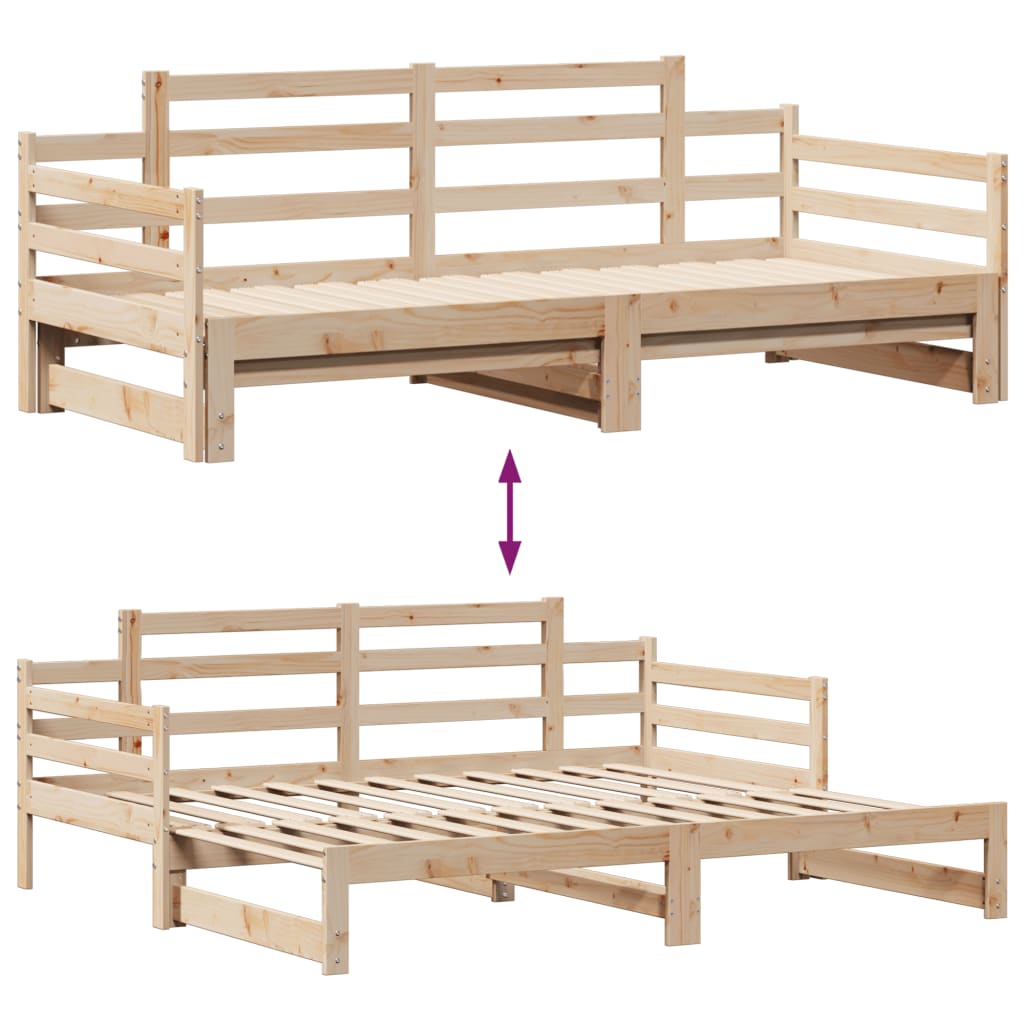 Tagesbett Ausziehbar mit Schubladen ohne Matratze 90x200 cm