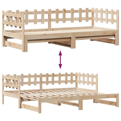 Tagesbett Ausziehbar mit Schubladen ohne Matratze 80x200 cm