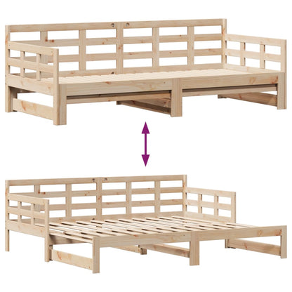 Tagesbett Ausziehbar mit Schubladen ohne Matratze 80x200 cm