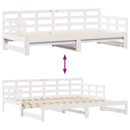 Tagesbett Ausziehbar mit Schubladen ohne Matratze Weiß 80x200cm