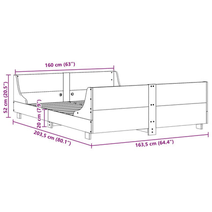 Massivholzbett ohne Matratze 160x200 cm Kiefernholz