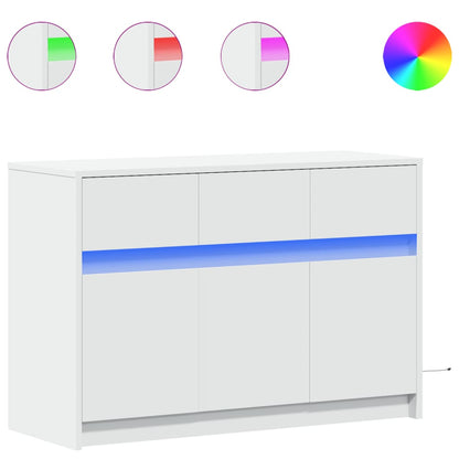 TV-Schrank mit LED-Beleuchtung Weiß 91x34x61 cm Holzwerkstoff