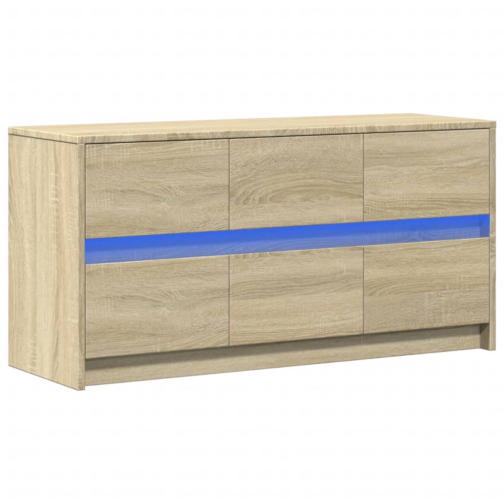 TV-Schrank mit LED-Beleuchtung Sonoma-Eiche 100x34x50 cm