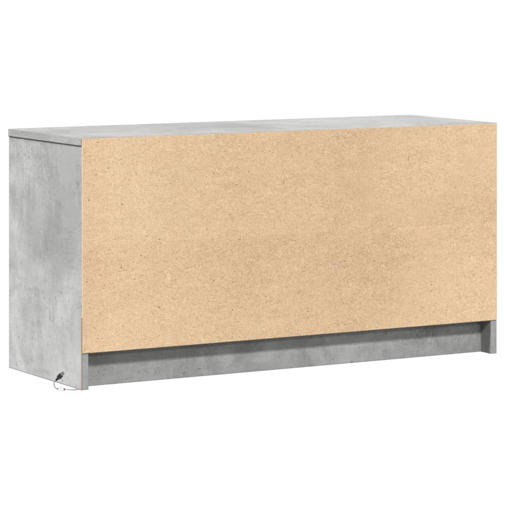 TV-Schrank mit LED-Beleuchtung Betongrau 100x34x50 cm