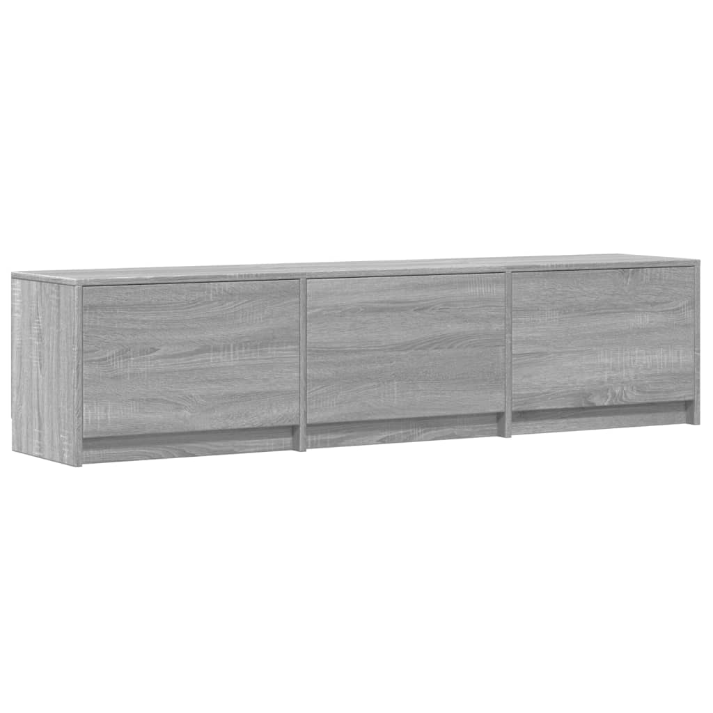 TV-Schrank mit LED-Beleuchtung Grau Sonoma 165x34x40 cm