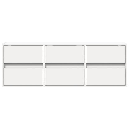 TV-Wandschrank mit LED-Beleuchtung Weiß 130x31x45 cm