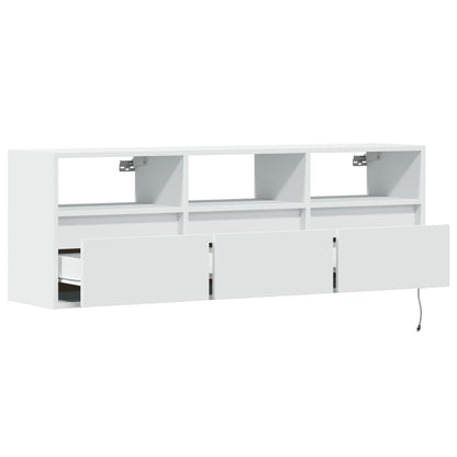 TV-Wandschrank mit LED-Beleuchtung Weiß 130x31x45 cm