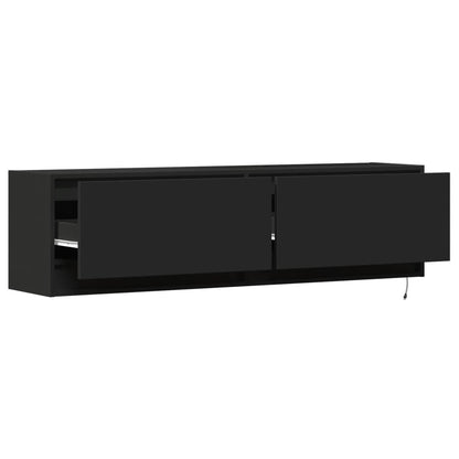 TV-Wandschrank mit LED-Beleuchtung Schwarz 140x31x38 cm