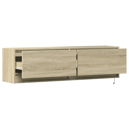 TV-Wandschrank mit LED-Beleuchtung Sonoma-Eiche 140x31x38 cm