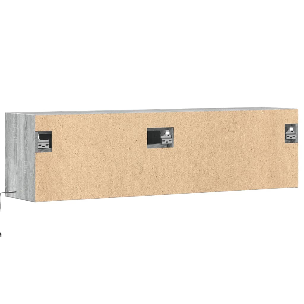 TV-Wandschrank mit LED-Beleuchtung Grau Sonoma 140x31x38 cm