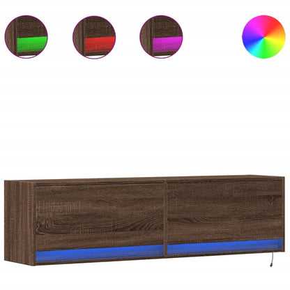 TV-Wandschrank mit LED-Beleuchtung Eichen-Optik 140x31x38 cm