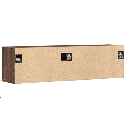 TV-Wandschrank mit LED-Beleuchtung Eichen-Optik 140x31x38 cm