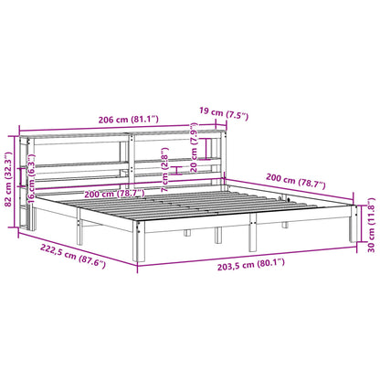 Bettgestell mit Kopfteil ohne Matratze 200x200 cm