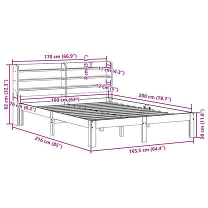 Bettgestell mit Kopfteil ohne Matratze 160x200 cm