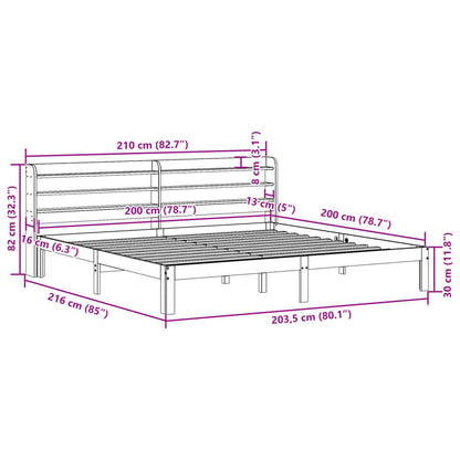 Bettgestell mit Kopfteil ohne Matratze 200x200 cm