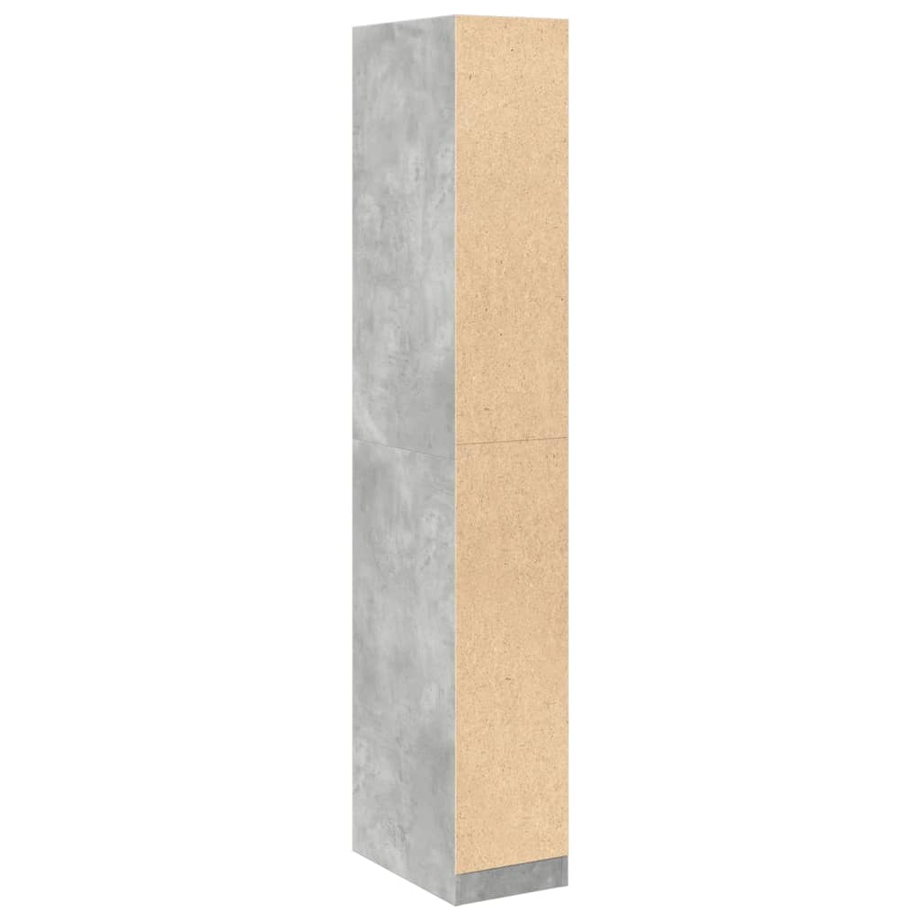 Kleiderschrank Betongrau 30x50x200 cm Holzwerkstoff