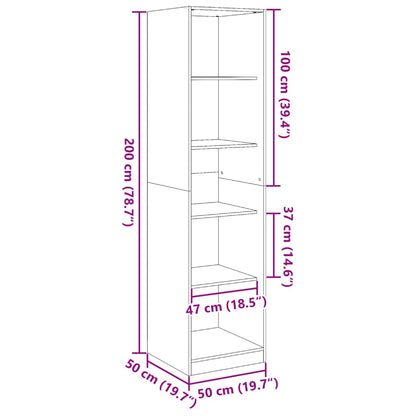 Kleiderschrank Betongrau 50x50x200 cm Holzwerkstoff