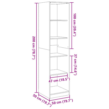 Kleiderschrank Räuchereiche 50x50x200 cm Holzwerkstoff