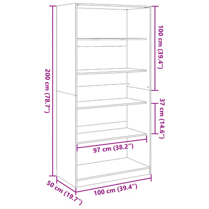 Kleiderschrank Schwarz 100x50x200 cm Holzwerkstoff