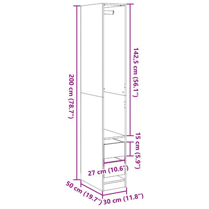 Kleiderschrank Weiß 30x50x200 cm Holzwerkstoff