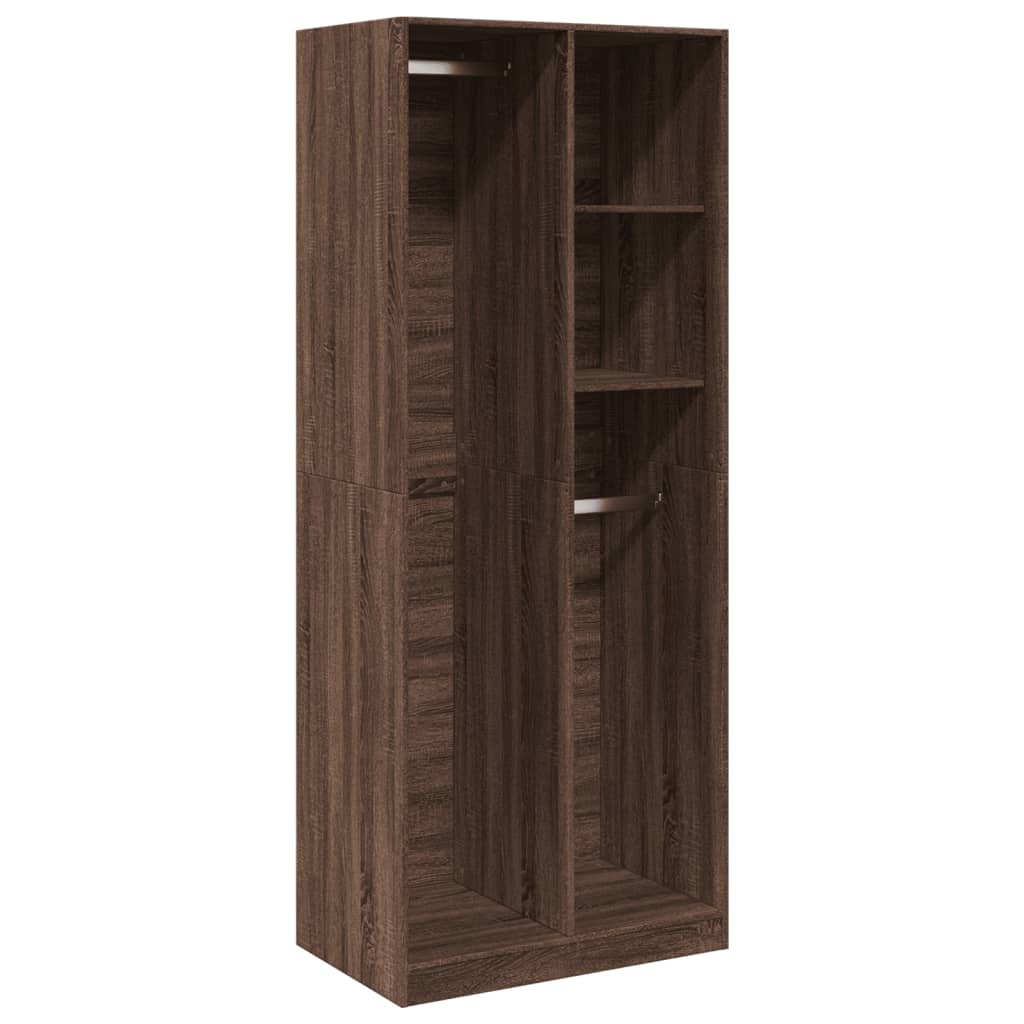 Kleiderschrank Braun Eichen-Optik 80x50x200 cm Holzwerkstoff