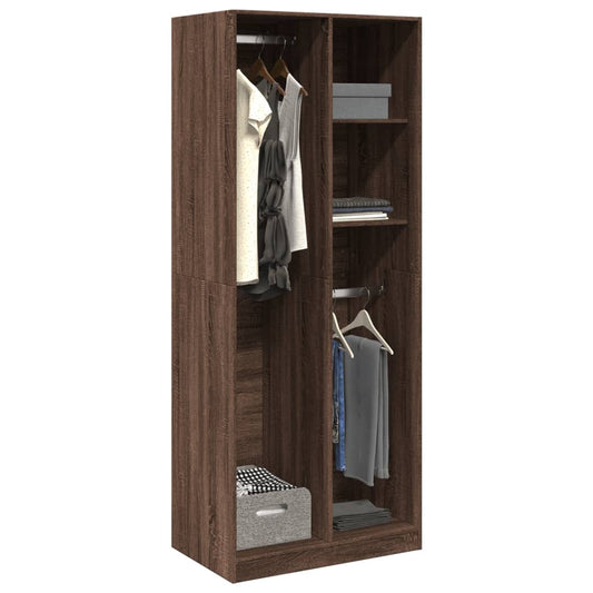 Kleiderschrank Braun Eichen-Optik 80x50x200 cm Holzwerkstoff