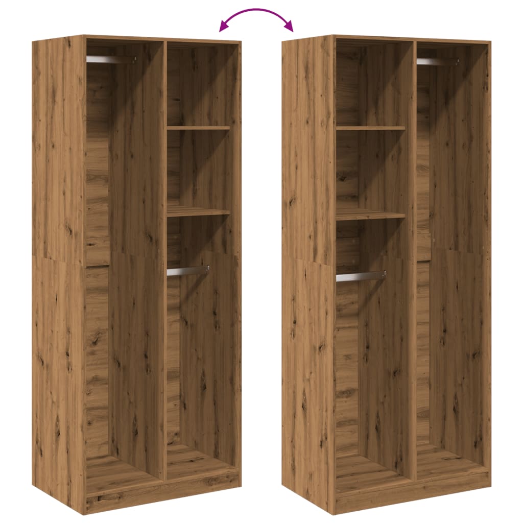 Kleiderschrank Artisan-Eiche 80x50x200 cm Holzwerkstoff