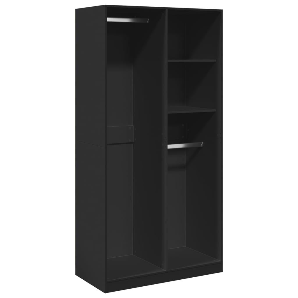 Kleiderschrank Schwarz 100x50x200 cm Holzwerkstoff