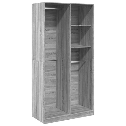 Kleiderschrank Grau Sonoma 100x50x200 cm Holzwerkstoff