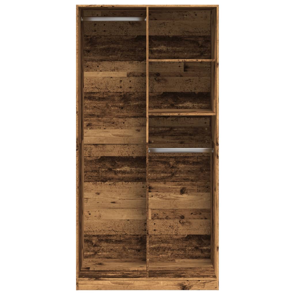 Kleiderschrank Altholz-Optik 100x50x200 cm Holzwerkstoff