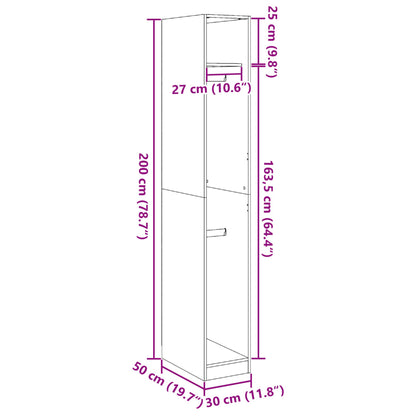 Kleiderschrank Weiß 30x50x200 cm Holzwerkstoff