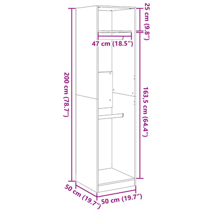 Kleiderschrank Grau Sonoma 50x50x200 cm Holzwerkstoff