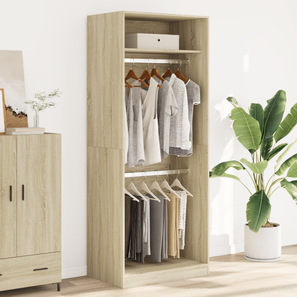 Kleiderschrank Sonoma-Eiche 80x50x200 cm Holzwerkstoff