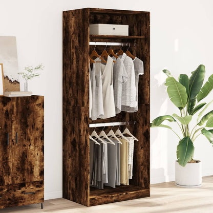 Kleiderschrank Räuchereiche 80x50x200 cm Holzwerkstoffs