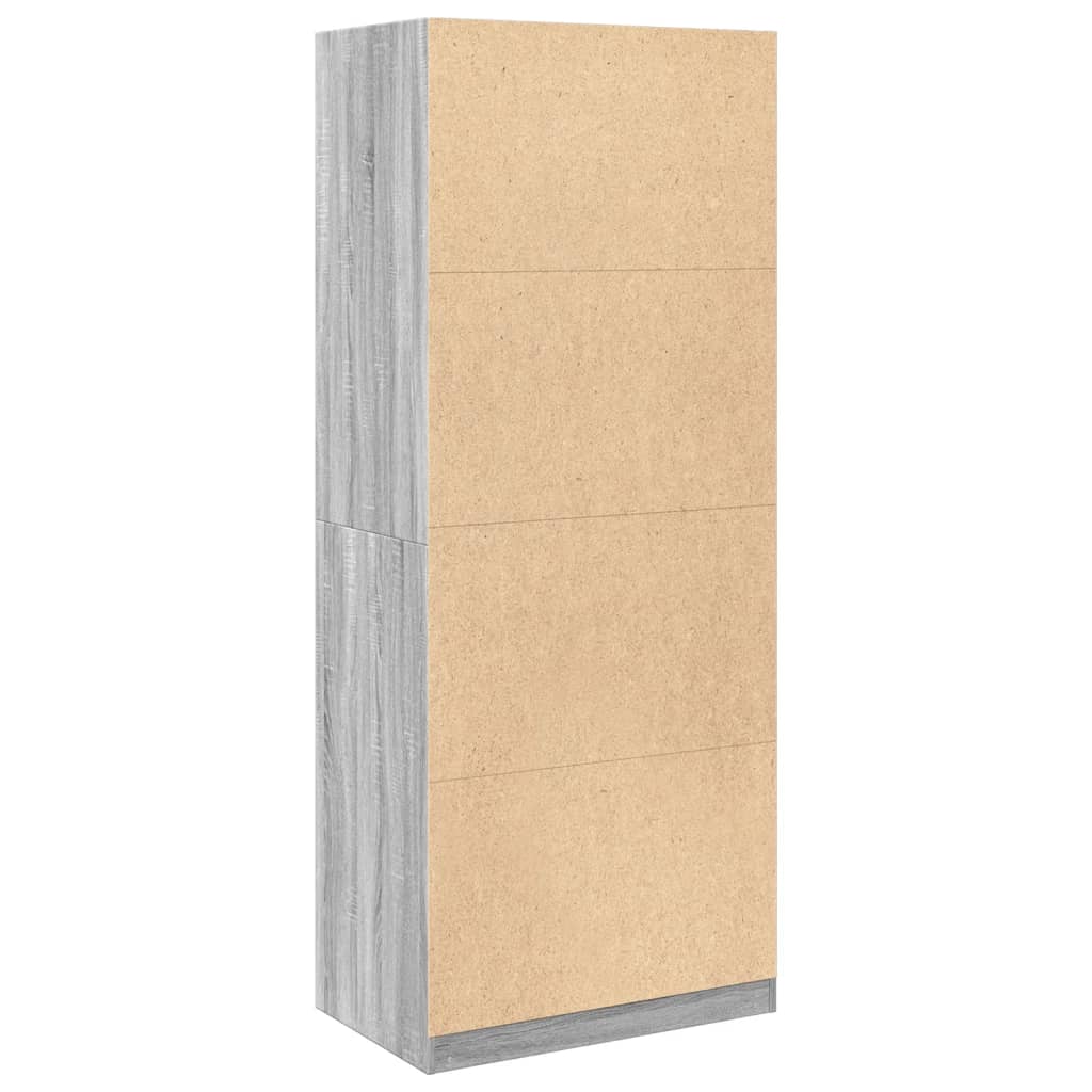 Kleiderschrank Grau Sonoma 80x50x200 cm Holzwerkstoff