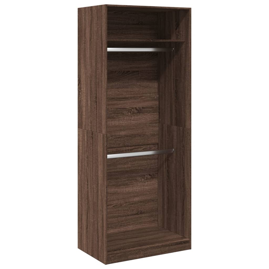 Kleiderschrank Braun Eichen-Optik 80x50x200 cm Holzwerkstoff