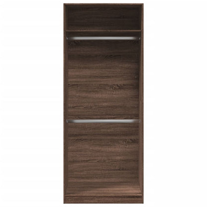 Kleiderschrank Braun Eichen-Optik 80x50x200 cm Holzwerkstoff