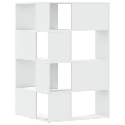 Eck-Bücherregal 4 Etagen Weiß 85x85x140 cm Holzwerkstoff