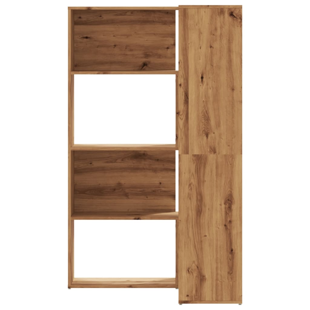 Eck-Bücherregal 4 Etagen Artisan-Eiche 85x85x140 Holzwerkstoff