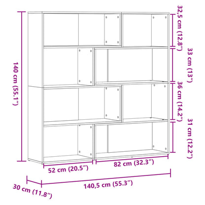 Eck-Bücherregal 4 Etagen Artisan-Eiche 85x85x140 Holzwerkstoff