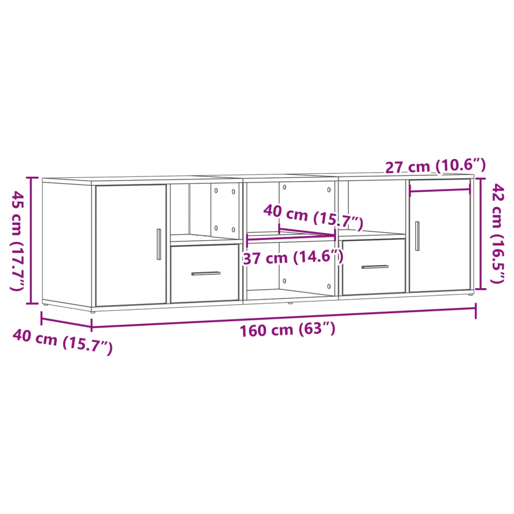 Eckregal Altholz-Optik 160x40x45 cm Holzwerkstoff